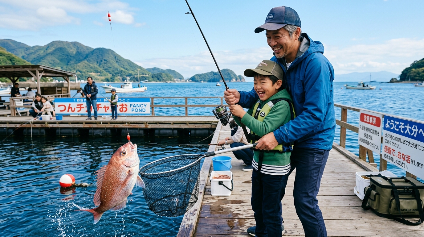 【大分県】かまえ海上釣り堀 釣っちゃ王｜女性9,500円〜・竿1本シェアOKでマダイ保証
