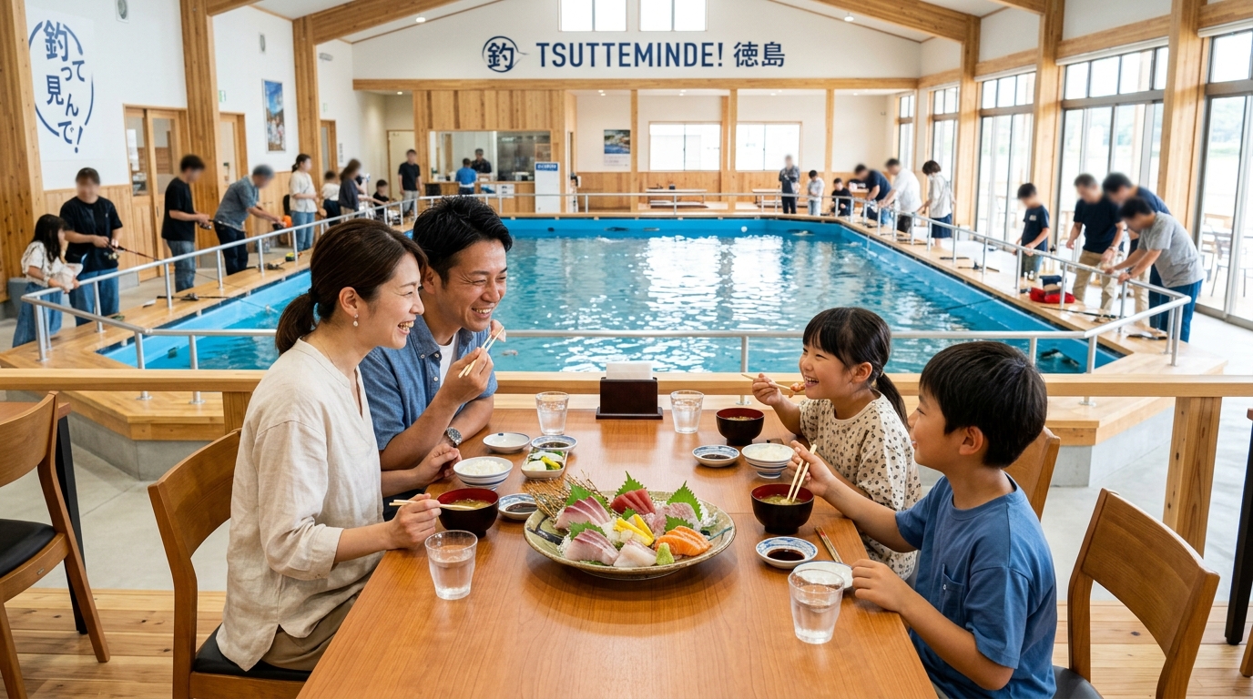 【徳島県】釣ってみんでフィッシング（屋内釣り堀）｜入場料600円・予約不要！オマール海老も狙える全天候型スポット