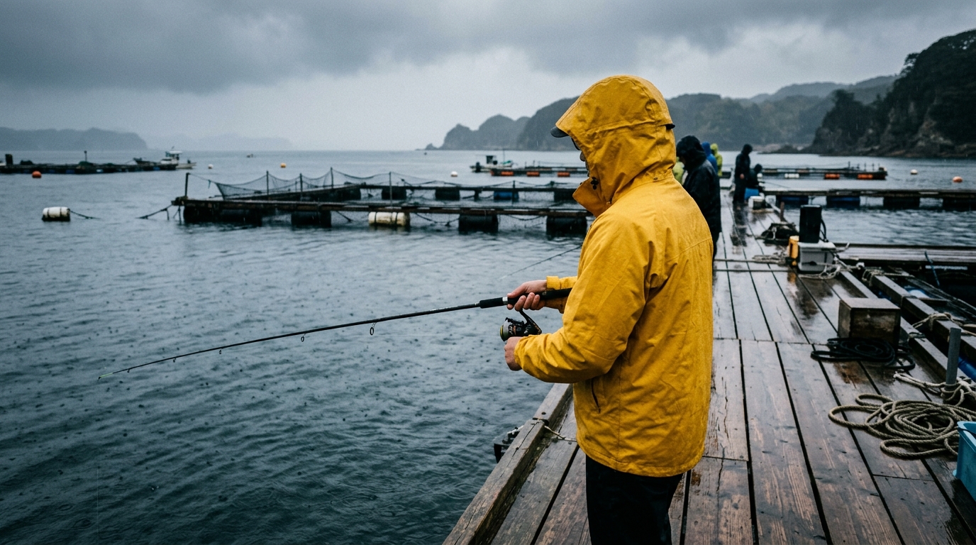 【梅雨】海上釣り堀は雨の日こそ狙い目?爆釣する理由と必須装備チェックリスト